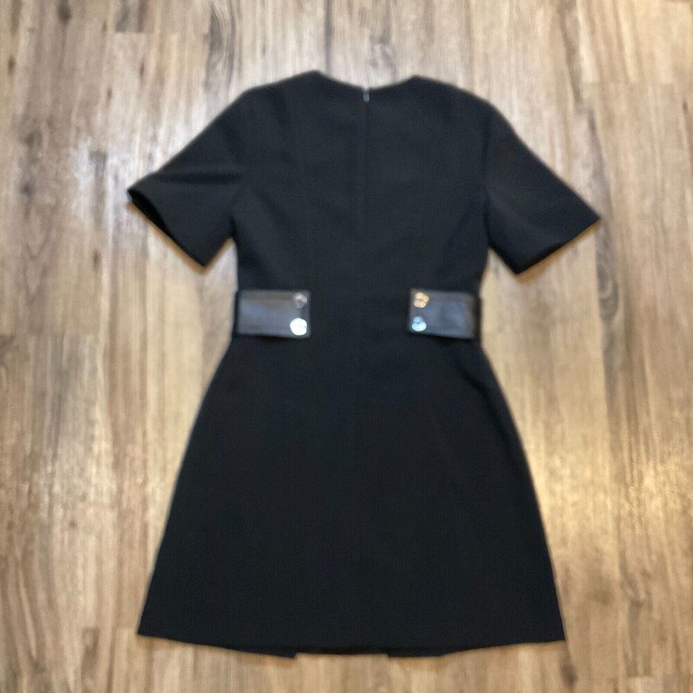 Michael Kors Snap Waist Dress Lamb‎ Leather Loops Lined Black Size 6 - Picture 8 of 10